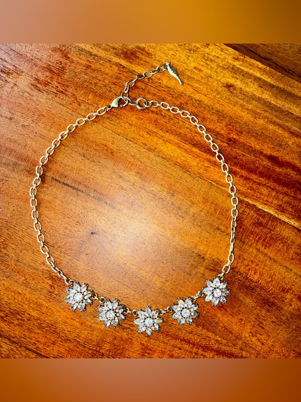 Chloe + Isabel Gold Floral Crystal Statement Necklace